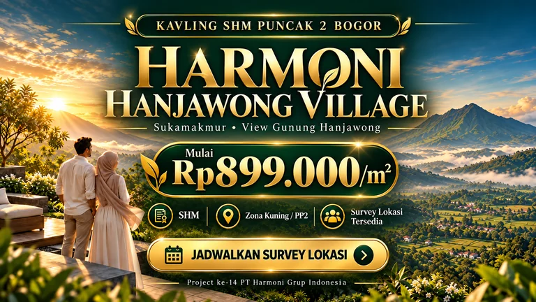 Visual promosi Kavling SHM Harmoni Hanjawong Village, Sukamakmur Puncak 2 Bogor