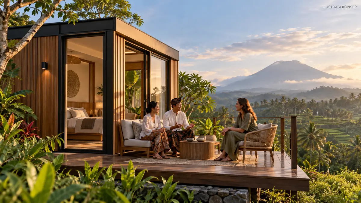 Visual konsep villa modular Harmoni Hanjawong Village